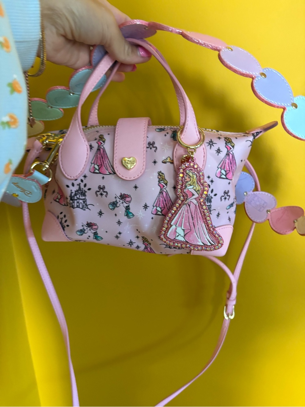 NWOT Stoney Clover Lane Aurora Pouchette WITH Aurora bag charm & Princess Strap